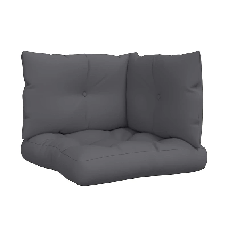 vidaXL Pallet Cushions 3 pcs Anthracite Fabric