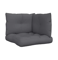 vidaXL Pallet Cushions 3 pcs Anthracite Fabric