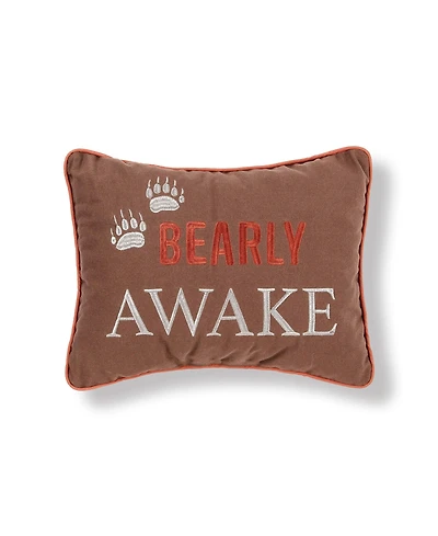 12" x 16" Bearly Awake Embroidered Thanksgiving Throw Pillow