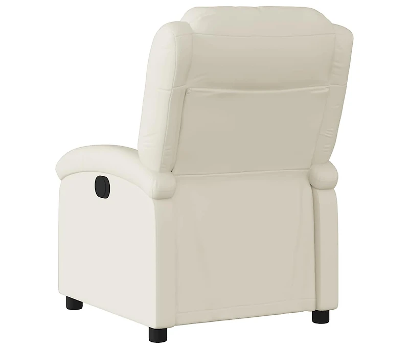 Recliner Chair Cream Faux Leather