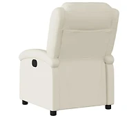 Recliner Chair Cream Faux Leather