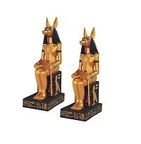 Fc Design "2-pc Set" 9.75"H Egyptian Deity Anubis Ancient Egyptian God of The Dead Black and Gold Figurine Statue Ornament Home Room Office Decor and