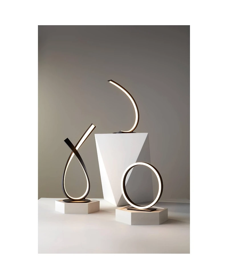 360 Lighting Twist 19 1/4" High Small Modern Accent Table Lamp Led Black Metal Single White Shade Living Room Bedroom Bedside
