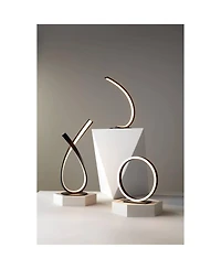 360 Lighting Twist 19 1/4" High Small Modern Accent Table Lamp Led Black Metal Single White Shade Living Room Bedroom Bedside
