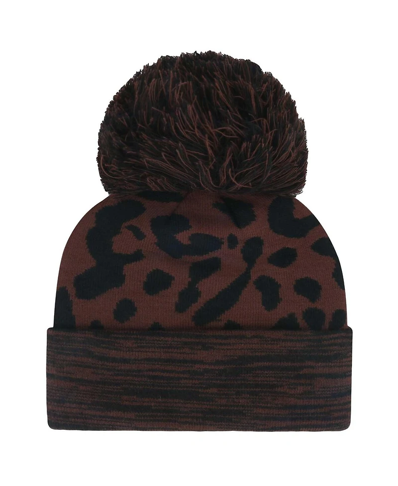 '47 Brand Women's Brown Pittsburgh Steelers Cacao Cuffed Knit Hat with Pom