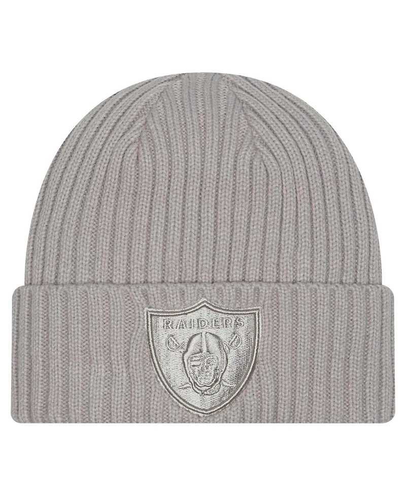 New Era Men's Gray Las Vegas Raiders Color Pack Cuffed Knit Hat