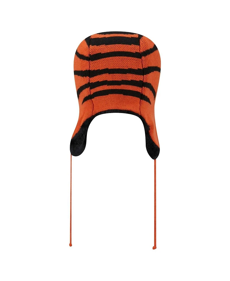 New Era Men's Orange Cincinnati Bengals Helmet Head Trapper Knit Hat