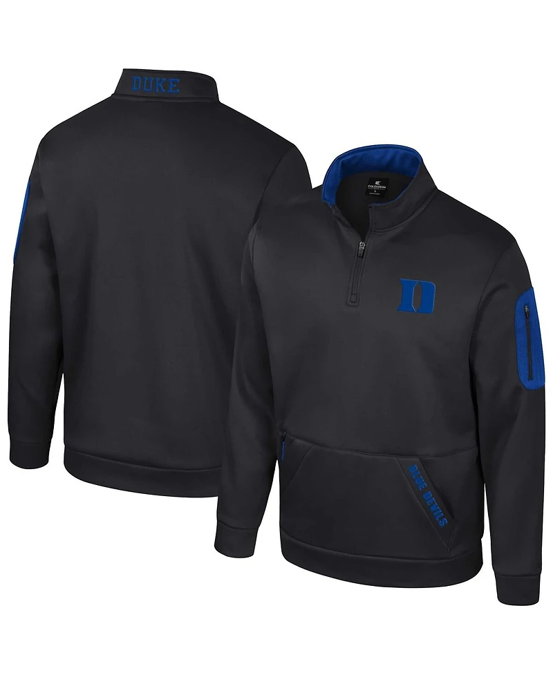 Colosseum Men's Black West Virginia Mountaineers Mainframe Quarter-Zip Fleece Jacket