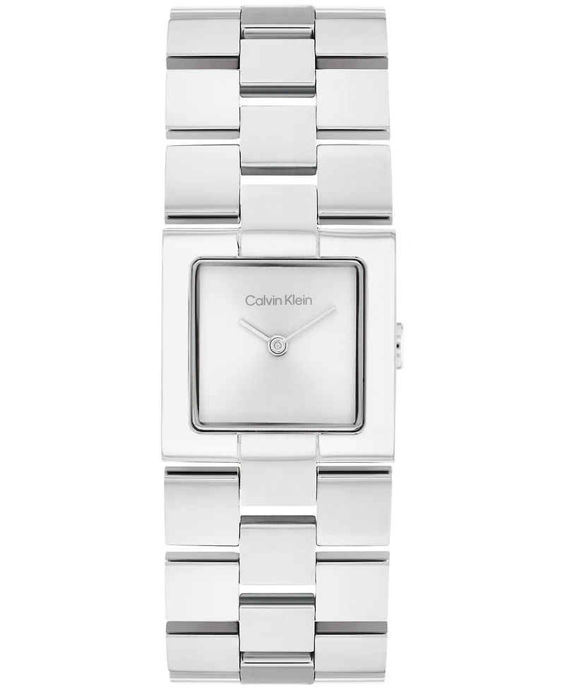 Calvin Klein Women's Ck Meridian Silver Tone Stainless Steel Bracelet Watch, 22mm
