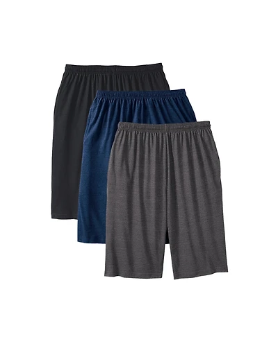KingSize Big & Tall Lightweight Extra Long Shorts 3-Pack