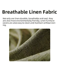 Dyhome Swivel Dining Chairs Set of 2, Mid Century Modern Room with Metal Frame, Linen Upholstered Back Side Chair