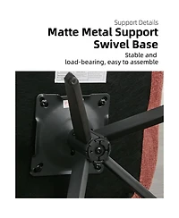 Dyhome Swivel Dining Chairs Set of 2, Mid Century Modern Room with Metal Frame, Linen Upholstered Back Side Chair