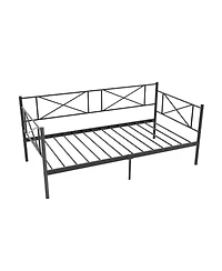 Twin Size Platform Bed Frame with Heavy-Duty Metal Slat Support