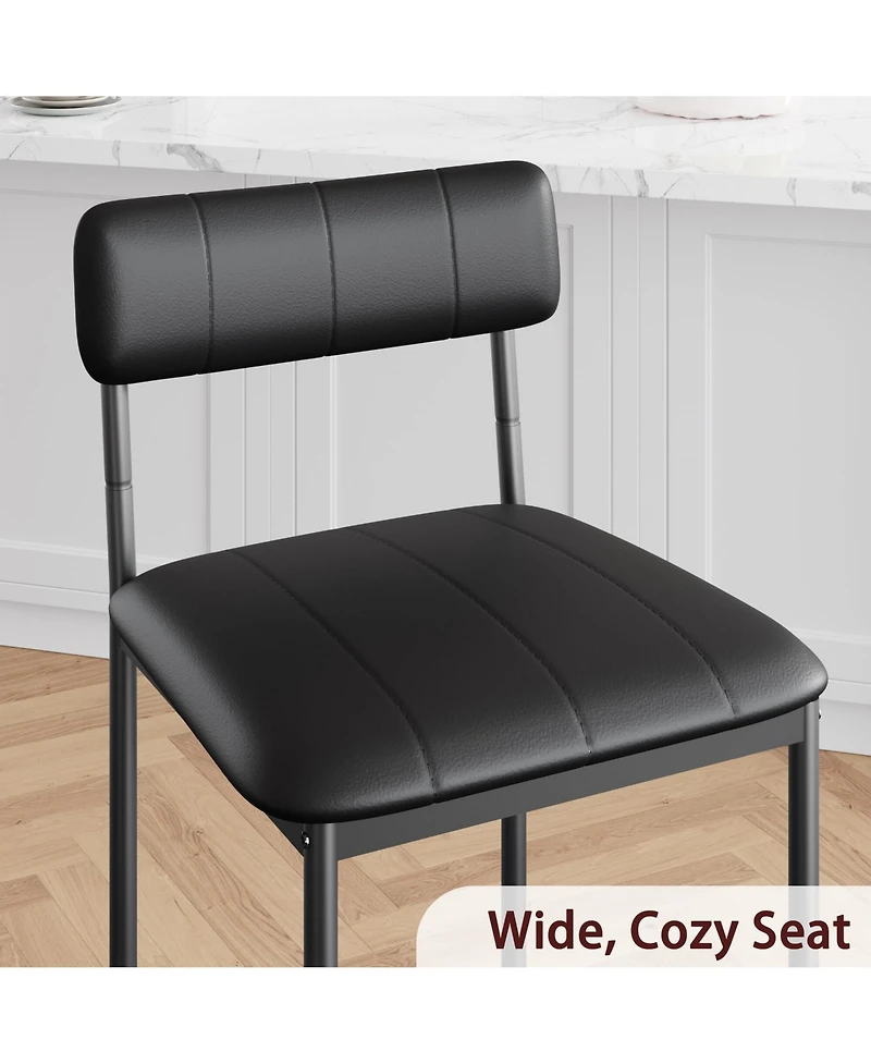 gaomon Dining Chairs Set of 2, Upholstered Dining Chairs with Back, Pu Leather Dining Kitchen Chair for Kitchen, Apartment, Dinner, Comfortable Seat,