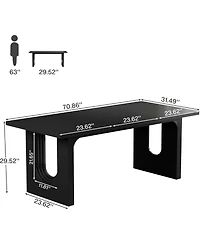 Tribesigns Modern Dining Table for 6 to 8 People, 71" Large Kitchen Table, Rectangular Long Dinner Kitchen, Room, Living