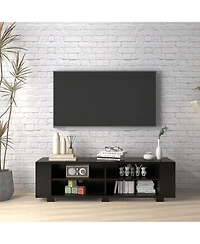 Gouun 59 Inch Console Storage Entertainment Media Wood Tv Stand