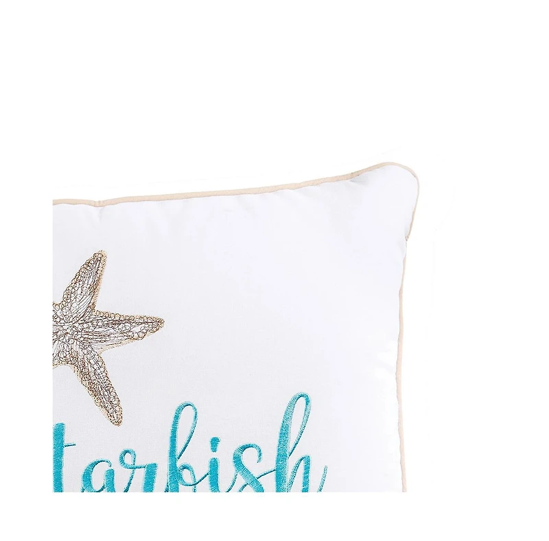 12" x 24" Wish Upon A Starfish Embroidered Throw Pillow