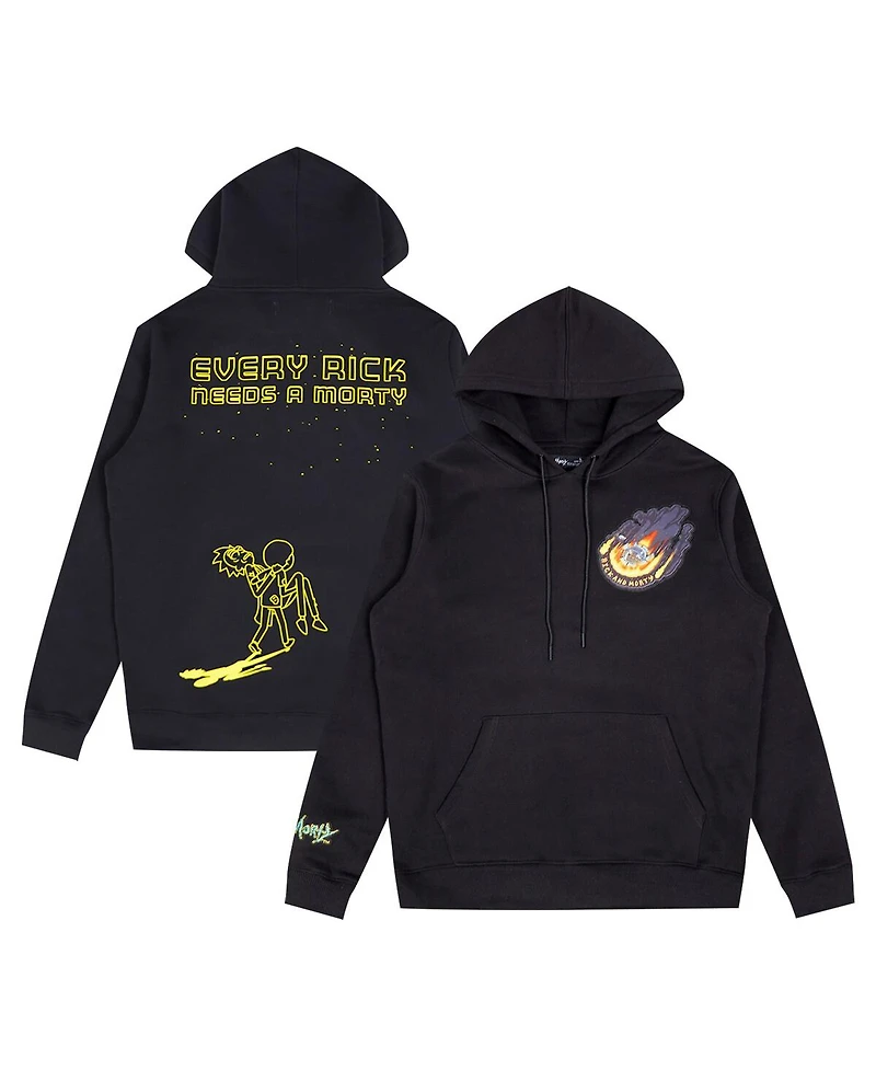 Freeze Max Men's Black Rick And Morty Every Pullover Hoodie