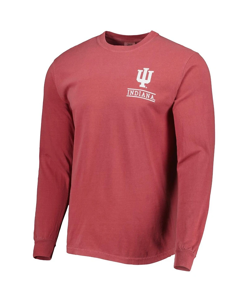 Image One Men's Crimson Indiana Hoosiers Circle Campus Scene Long Sleeve T-Shirt