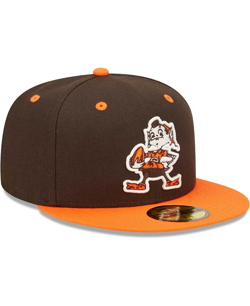New Era Men's Brown/Orange Cleveland Browns Flipside 2Tone 59FIFTY Fitted Hat