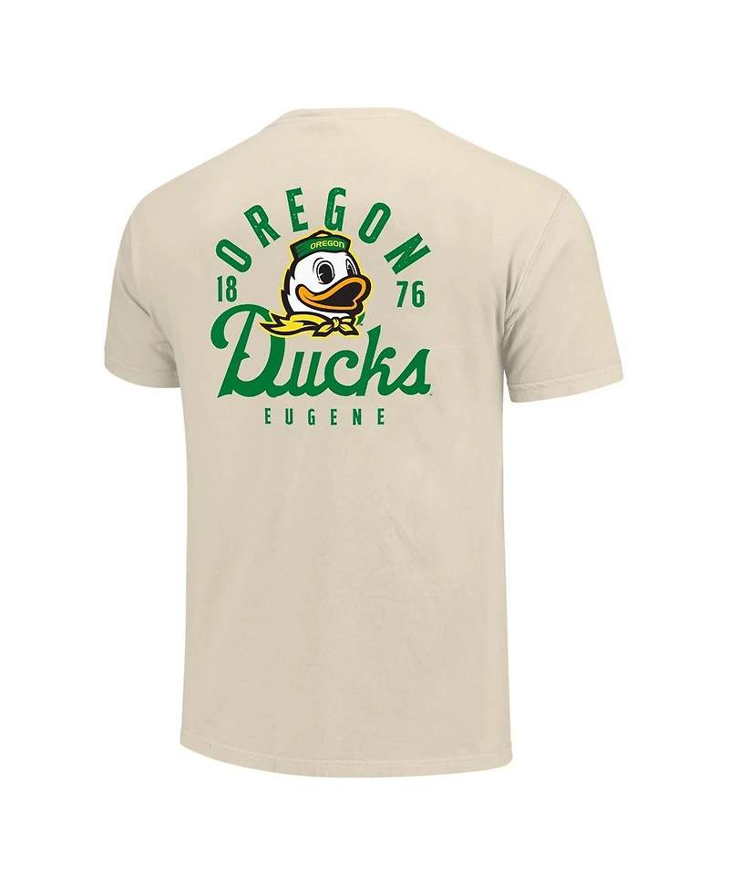 Image One Men's Cream Oregon Ducks Comfort Colors Mascot Overlay T-Shirt
