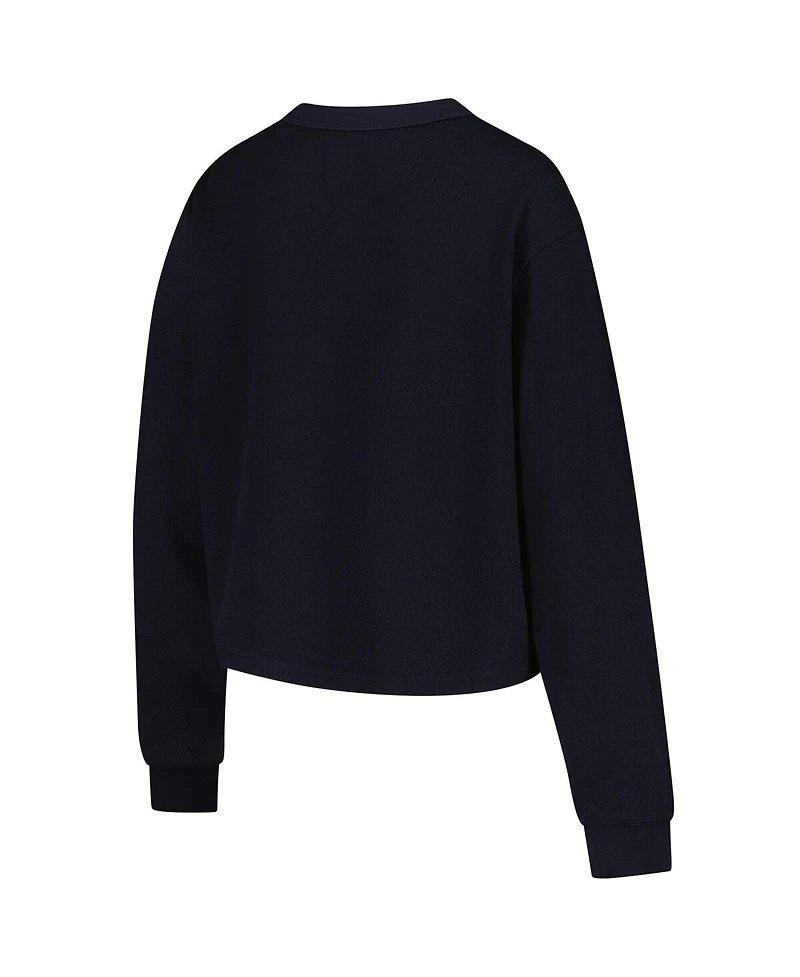 New Era Women's Navy Dallas Cowboys Thermal Cropped Long Sleeve T-Shirt