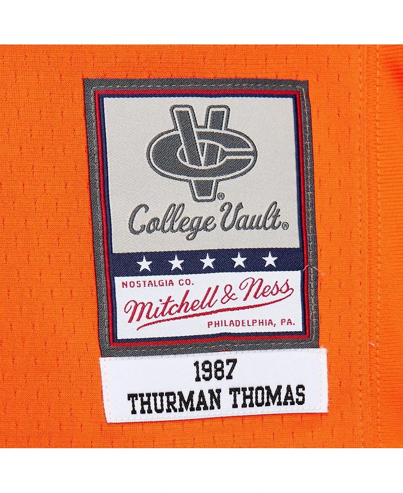 Mitchell & Ness Men's Thurman Thomas Orange Oklahoma State Cowboys 1987 Replica Jersey