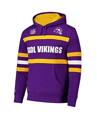 Mitchell & Ness Men's Purple Minnesota Vikings Vintage Logo Head Coach Fleece Pullover Hoodie