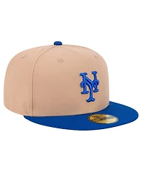 New Era Men's Khaki York Mets 59FIFTY Fitted Hat