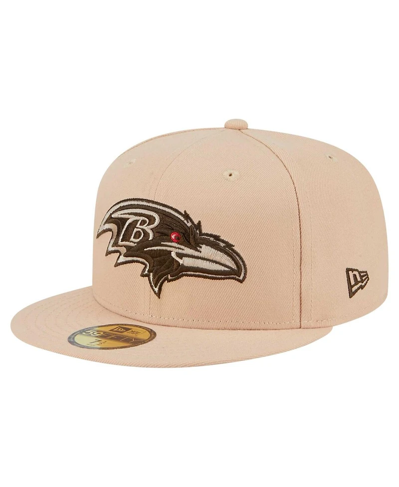 New Era Men's Tan Baltimore Ravens Candied Pecan 59FIFTY Fitted Hat