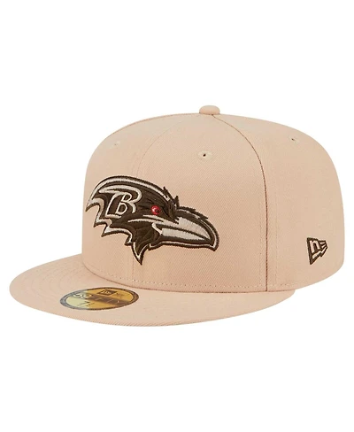 New Era Men's Tan Baltimore Ravens Candied Pecan 59FIFTY Fitted Hat