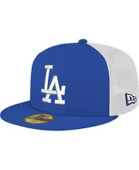 New Era Men's Royal Los Angeles Dodgers Team Color 59FIFTY Trucker Fitted Hat