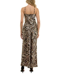 Bcx Juniors' Animal Print Halter Gown