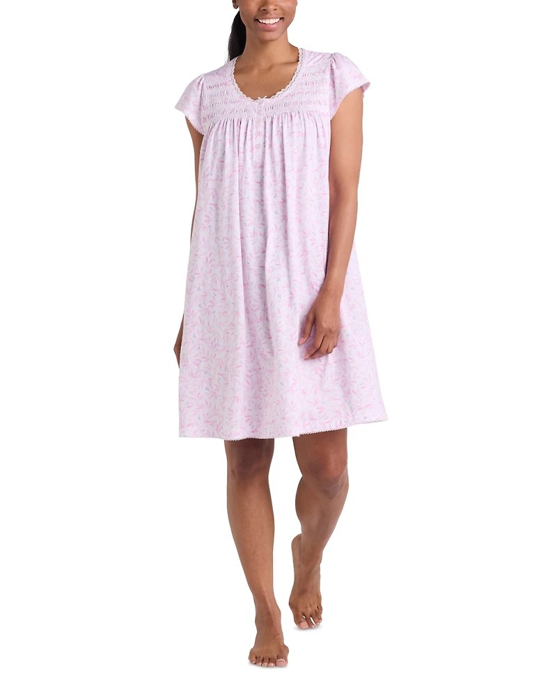Miss Elaine Women's Printed Pintucked Nightgown