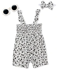 Baby Essentials Baby Girls 3-Pc. Floral Romper, Headband, & Sunglasses Set