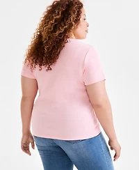 Style & Co Plus Size Short-Sleeve V-Neck Top, Exclusively at Macy's