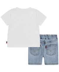 Levi's Baby 2-Pc. Sailing T-Shirt & Denim Shorts Set