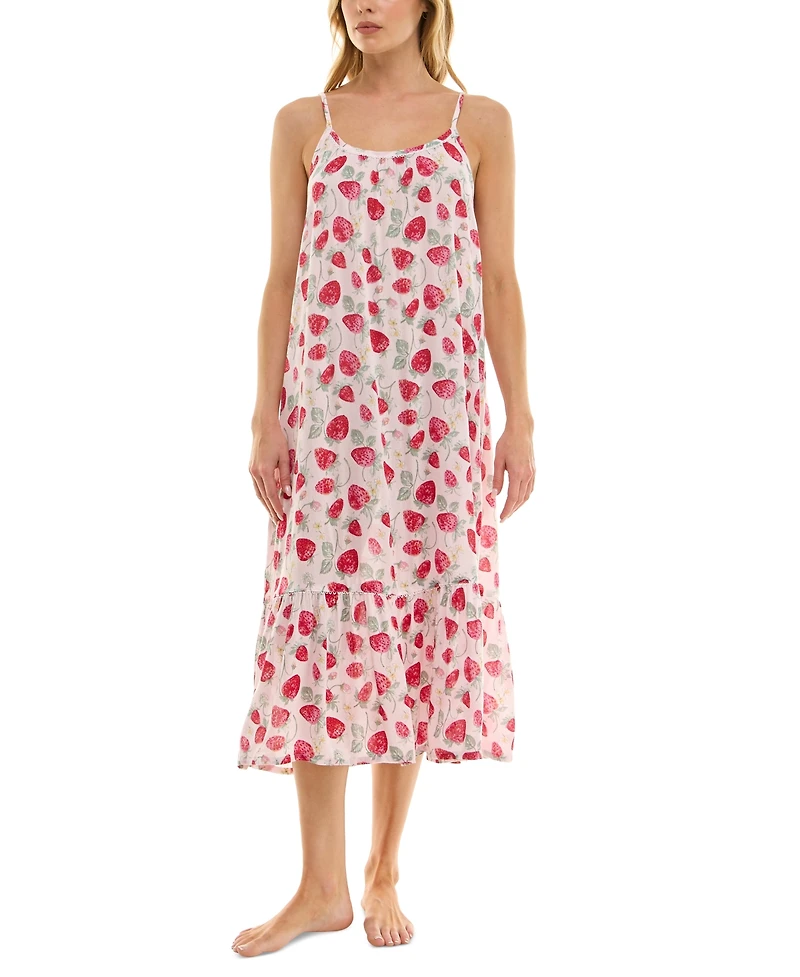Roudelain Women's Printed Tiered Hem Nightgown