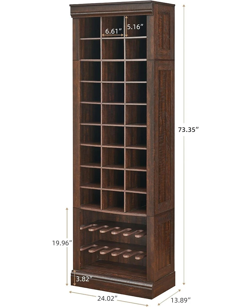 gaomon 10-Tier Shoe Storage Cabinet, Shoe Rack with 27 Shoe Cubbies and Tall Boots Storage, Freestanding Tall Shoe Organizer for Closet, Entryway, Liv