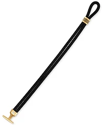 Esquire Men's Jewelry Black Cord Toggle Bracelet in Gold-Tone Ion-Plated Stainless Steel, Exclusively at Macy's
