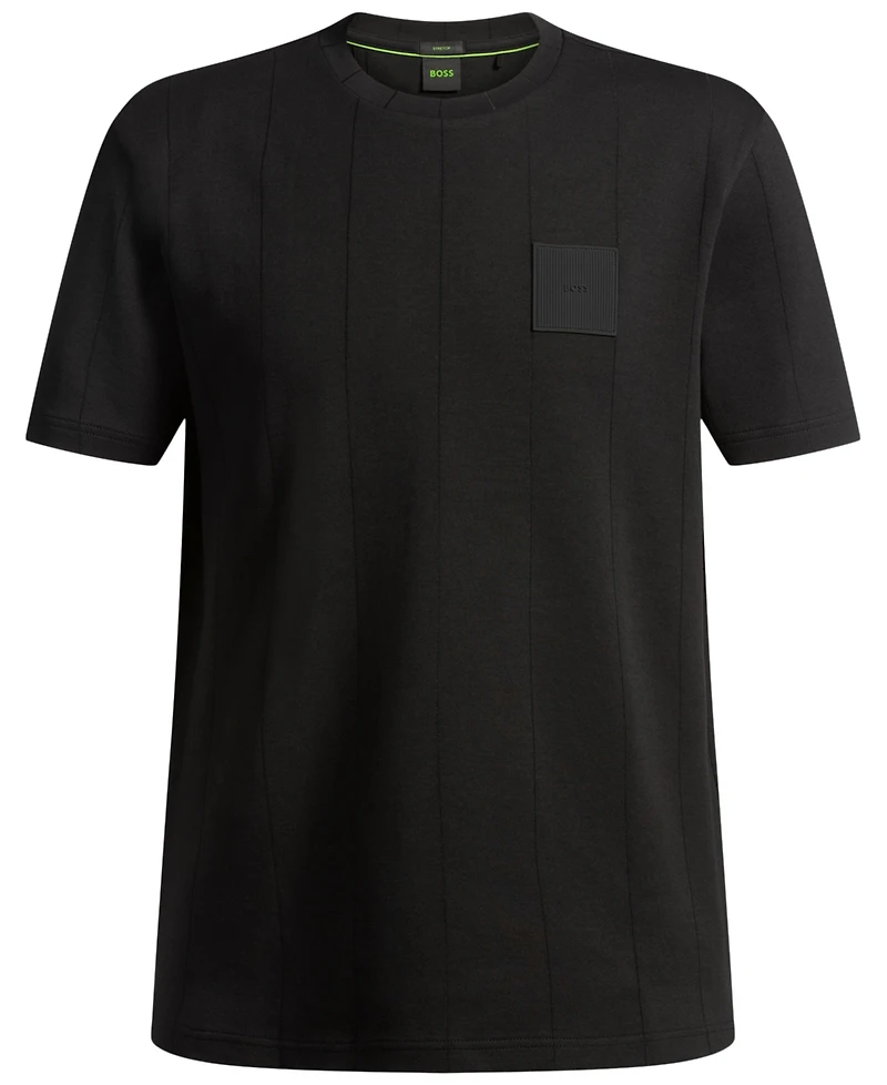 Boss by Hugo Men's Drop-Stitch Detail Relaxed-Fit T-Shirt