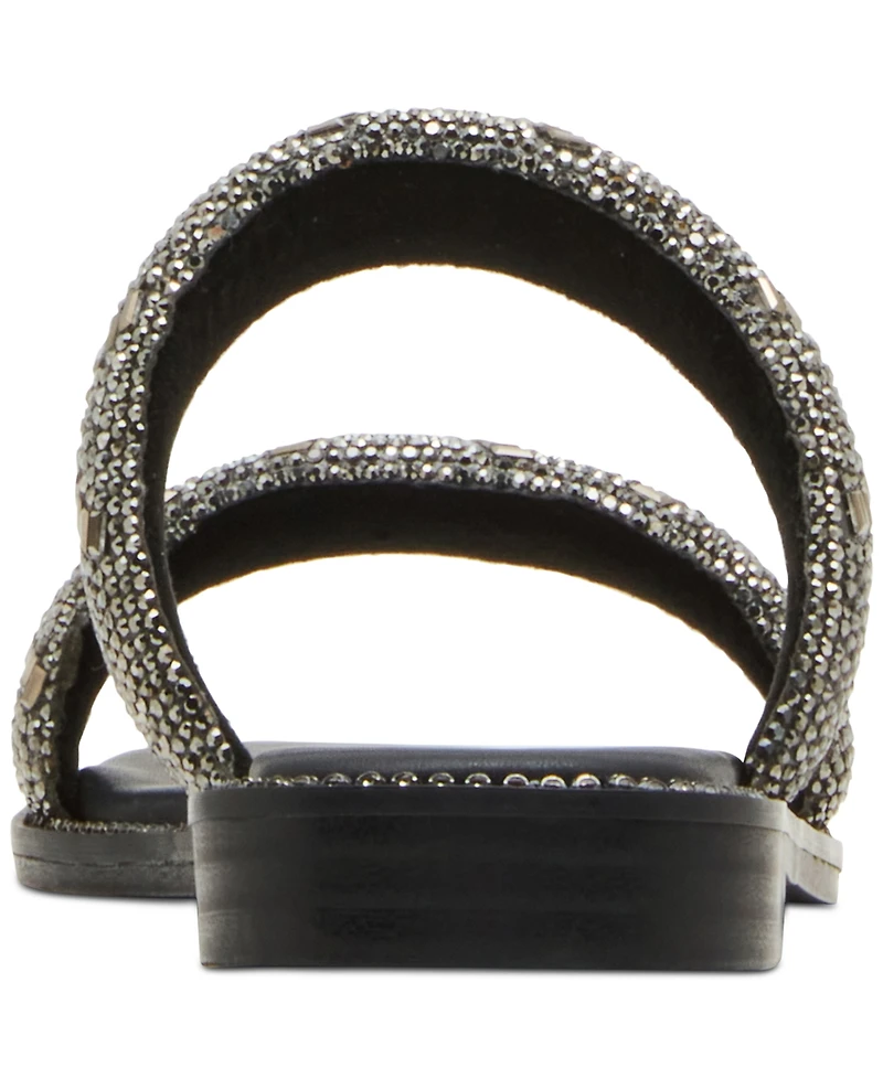 Madden Girl Partly Rhinestone Two-Band Slide Sandals