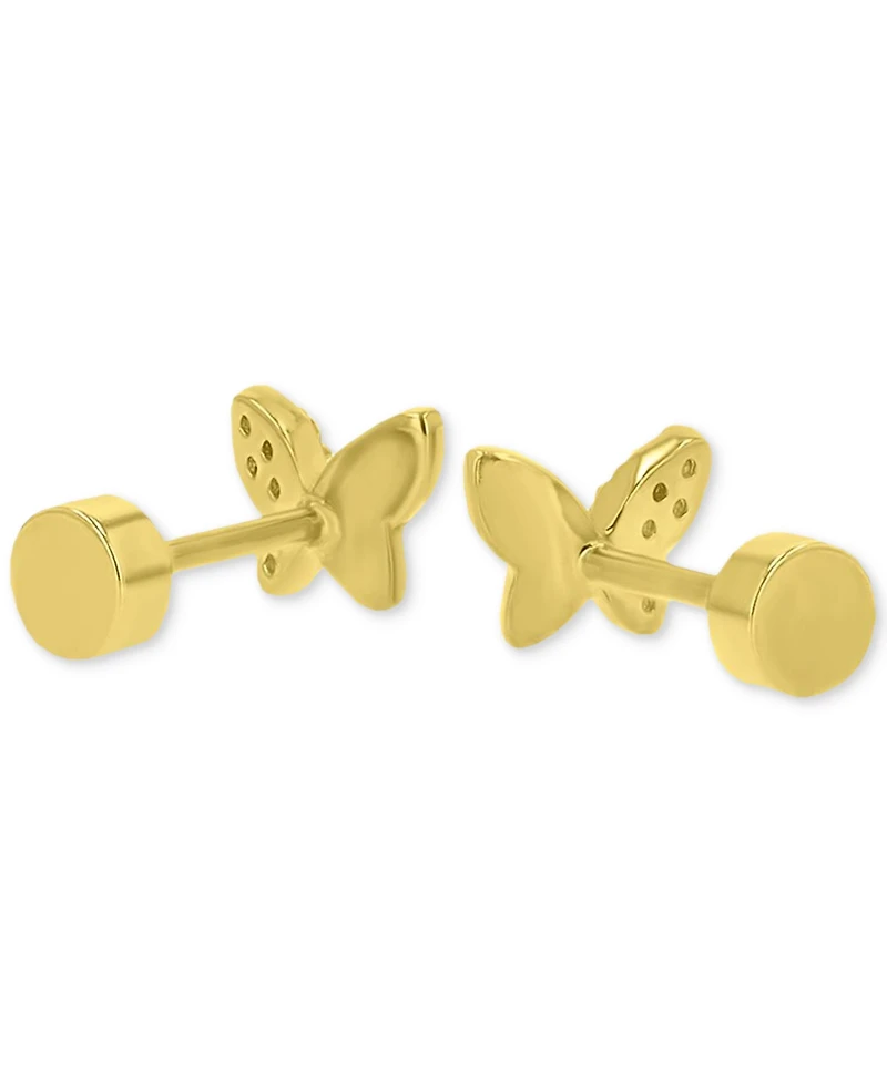 Cubic Zirconia Butterfly Stud Earrings (1/10 ct. t.w.) in 14k Gold-Plated Sterling Silver