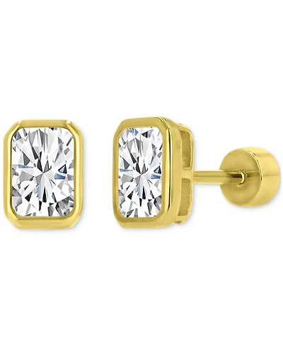 Cubic Zirconia Rectangle Stud Earrings (2-1/4 ct. t.w.) in 14k Gold-Plated Sterling Silver