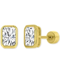 Cubic Zirconia Rectangle Stud Earrings (2-1/4 ct. t.w.) in 14k Gold-Plated Sterling Silver