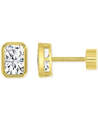 Cubic Zirconia Rectangle Stud Earrings (2-1/4 ct. t.w.) in 14k Gold-Plated Sterling Silver