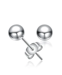 GiGiGirl Sterling Silver White Gold Plated Round Ball Stud Earrings