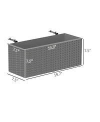 Outsunny Railing Planter Box (2 Pack, 20 Inch), Rat Look,