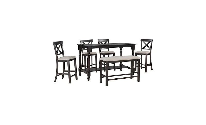Slickblue 6-Piece Counter Height Dining Table Set for Stylish and Functional Spaces