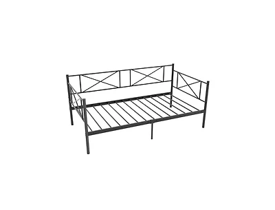 Twin Size Platform Bed Frame with Heavy-Duty Metal Slat Support